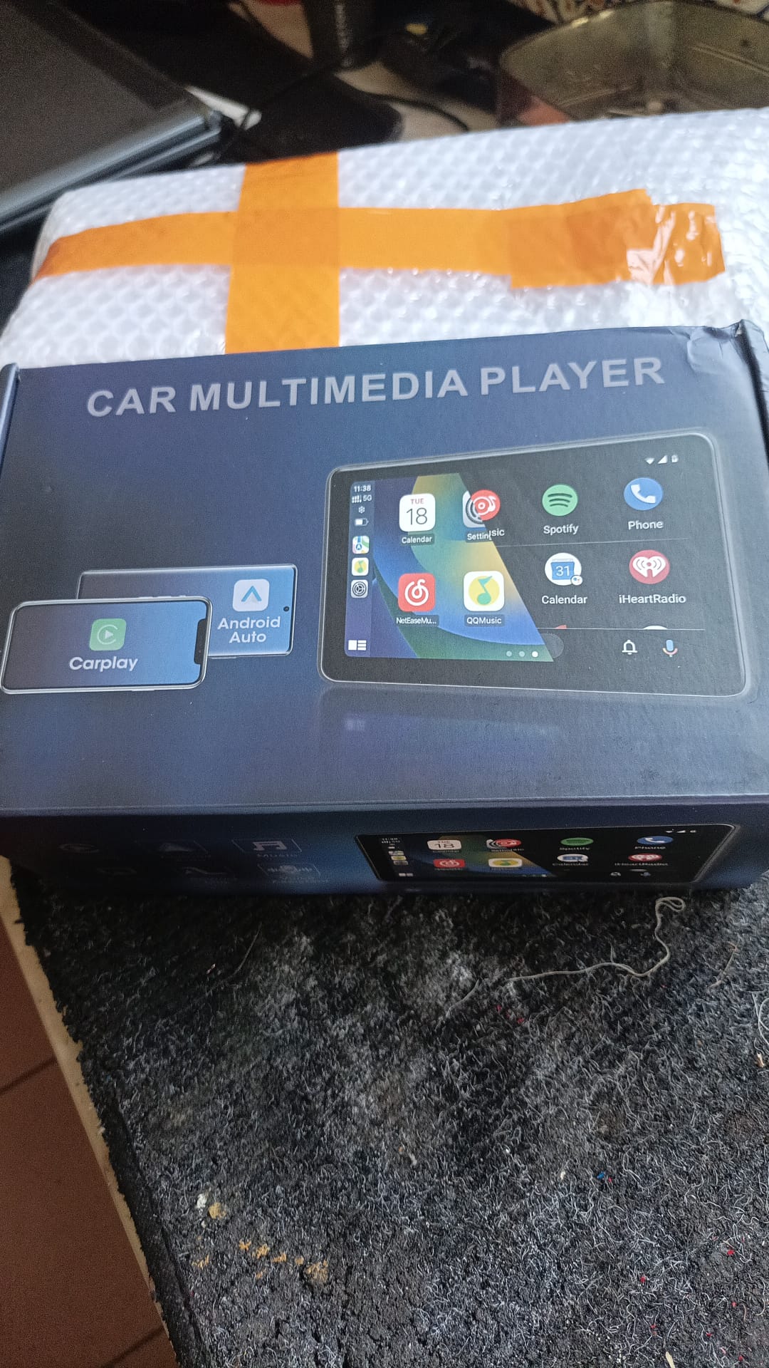 Ecrã carplay e android auto para motos com fixador ao guiador